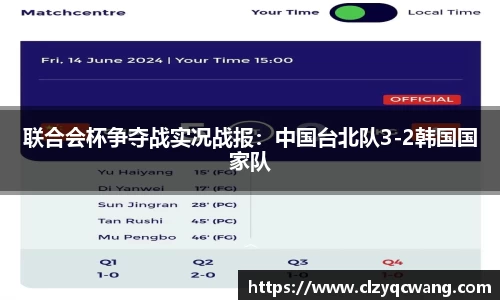 联合会杯争夺战实况战报：中国台北队3-2韩国国家队